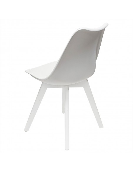 Zestaw stół Lugano 80 biały i 2 krzesła NORDEN MONO białe