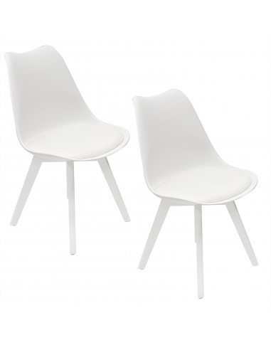 Zestaw stół Lugano 80 biały i 2 krzesła NORDEN...