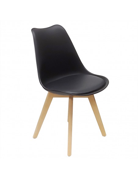 Zestaw stół Lugano 80 czarny i 2 krzesła NORDEN czarne