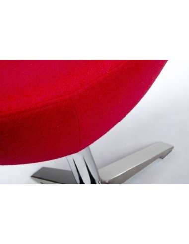 Podnóżek EGG SZEROKI czerwony.1 - wełna, stal