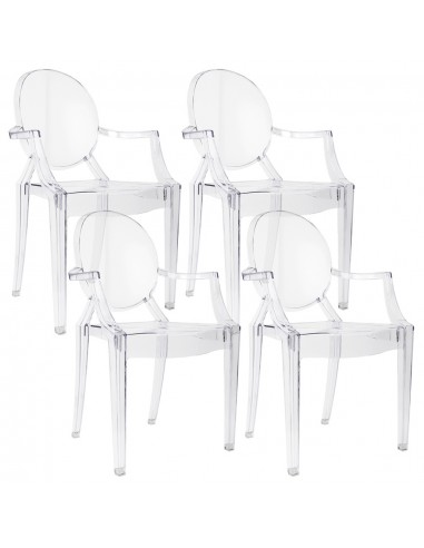 4 krzesła Louis Ghost transparentne