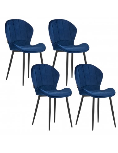 Krzesło TERNI - niebieski aksamit x 4