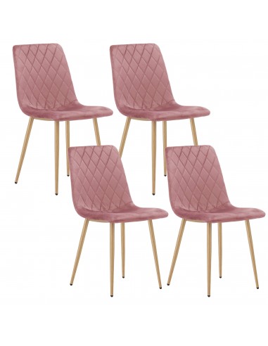 4 Krzesła TURIN - różowy welur