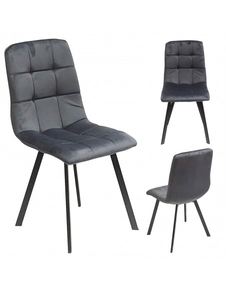 Krzesło NEVADA szare welur