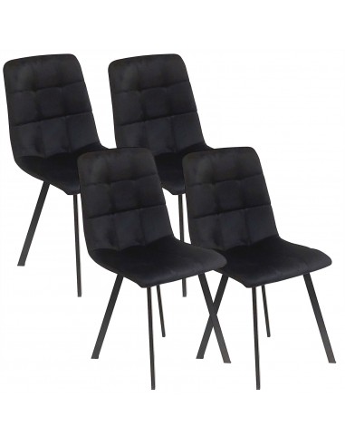 4 krzesła NEVADA czarne welur