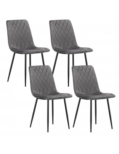 4 krzesła TURIN welur szary