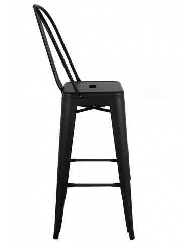Krzesło barowe TOWER BIG BACK 76  (Paris) czarne