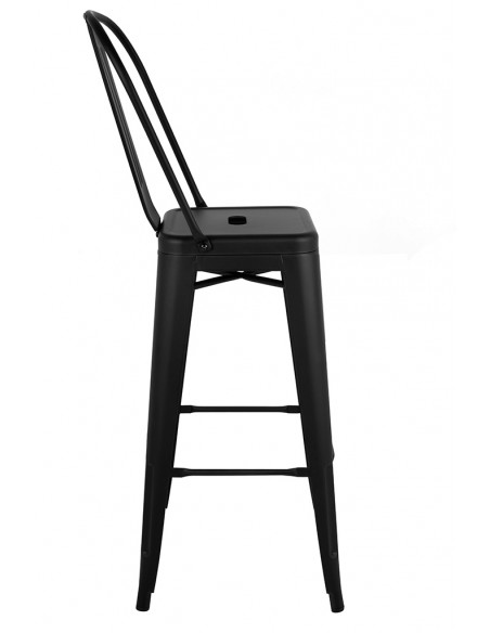 Krzesło barowe TOWER BIG BACK 76  (Paris) czarne