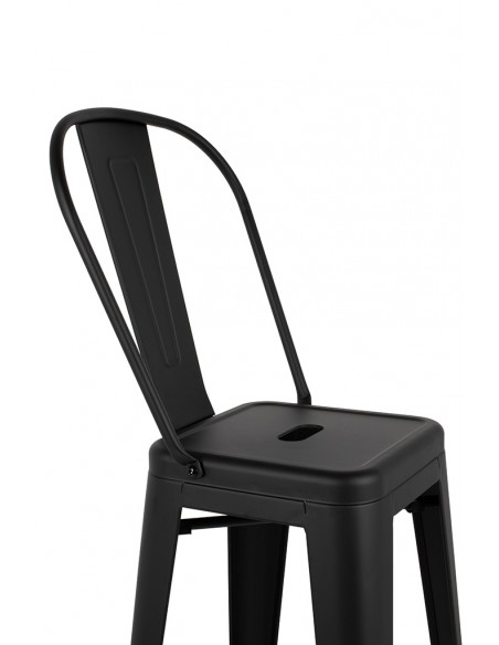 Krzesło barowe TOWER BIG BACK 76  (Paris) czarne