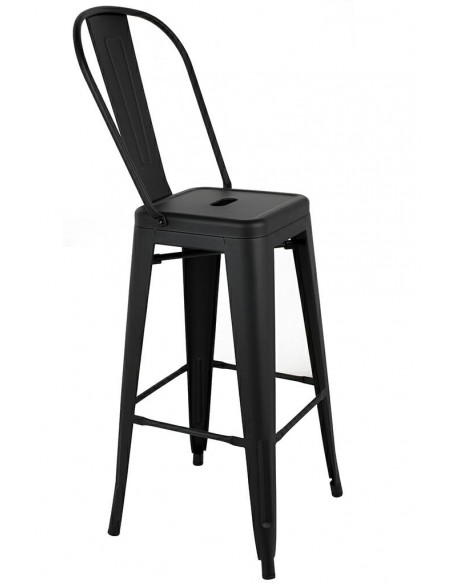 Krzesło barowe TOWER BIG BACK 76  (Paris) czarne
