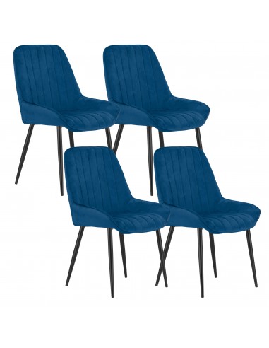 4 krzesła LARY granatowy welur