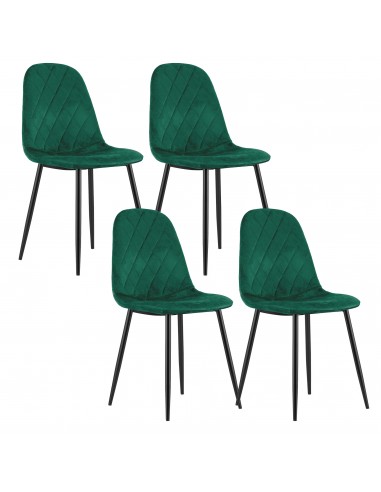 4 krzesła ASTI welur ciemna zieleń