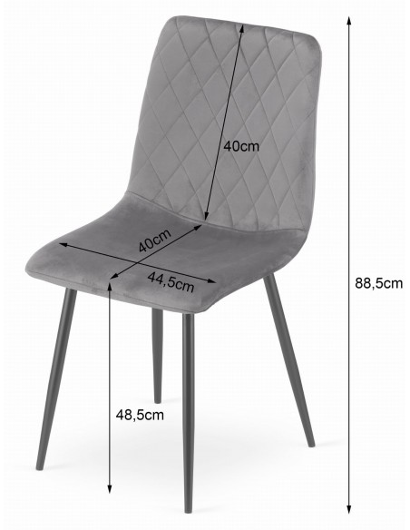 4 Krzesła TURIN - różowy welur