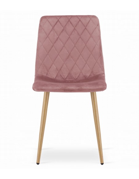 4 Krzesła TURIN - różowy welur