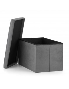 Pufa składana XL - 60x38x38cm szary welur 2