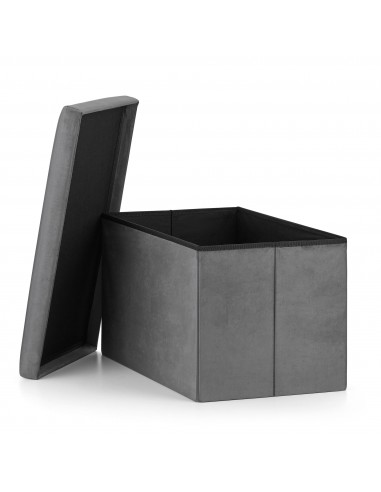 Pufa składana XL - 60x38x38cm szary welur