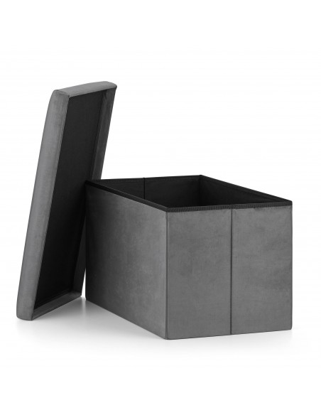 Pufa składana XL - 60x38x38cm szary welur