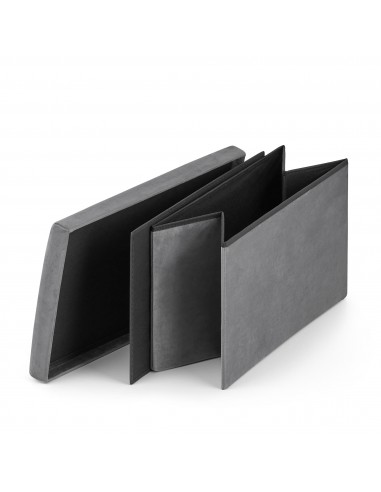 Pufa składana XL - 60x38x38cm szary welur