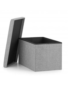 Pufa składana XL - 60x38x38cm szara 2