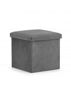 Pufa składana L - 38x38x38cm aksamit szara
