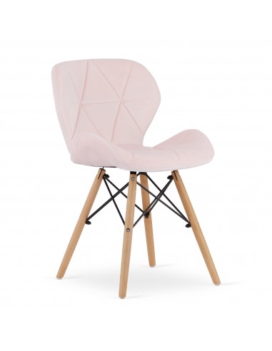 4 krzesła LAGO welur różowe