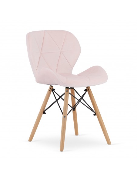 4 krzesła LAGO welur różowe