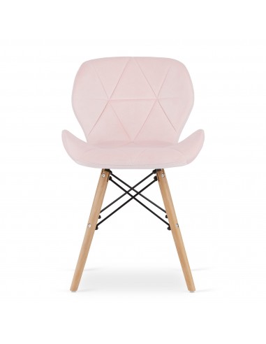 4 krzesła LAGO welur różowe