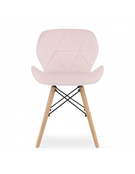 4 krzesła LAGO welur różowe