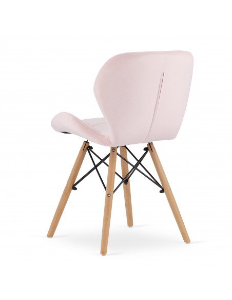 4 krzesła LAGO welur różowe