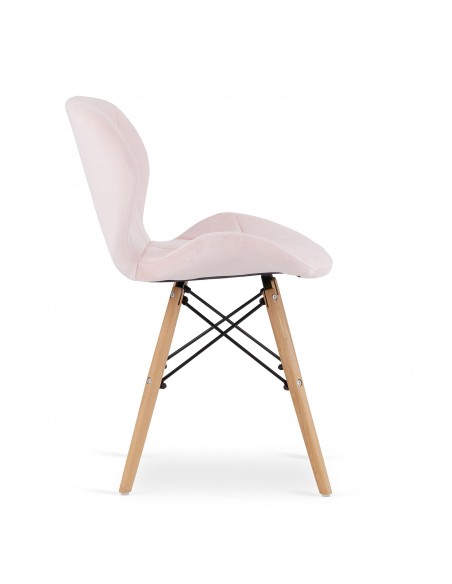 4 krzesła LAGO welur różowe