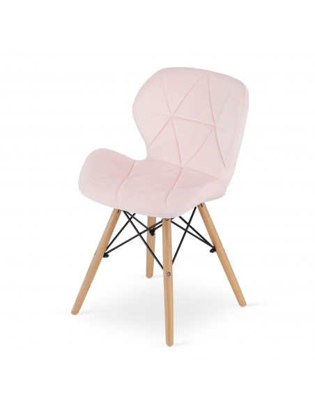 4 krzesła LAGO welur różowe