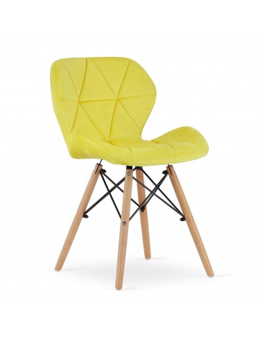 4 krzesła LAGO welur żółte