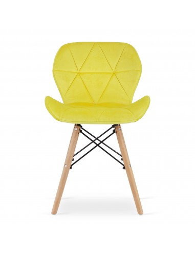 4 krzesła LAGO welur żółte