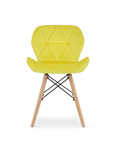 4 krzesła LAGO welur żółte