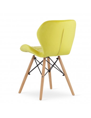 4 krzesła LAGO welur żółte