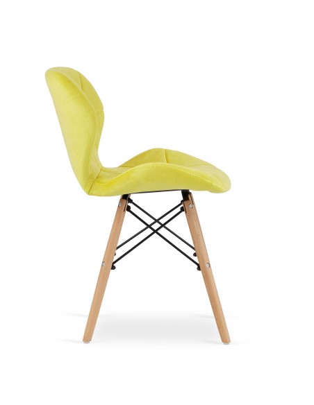 4 krzesła LAGO welur żółte