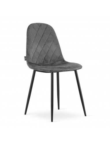 4 krzesła ASTI - ciemny szary welur