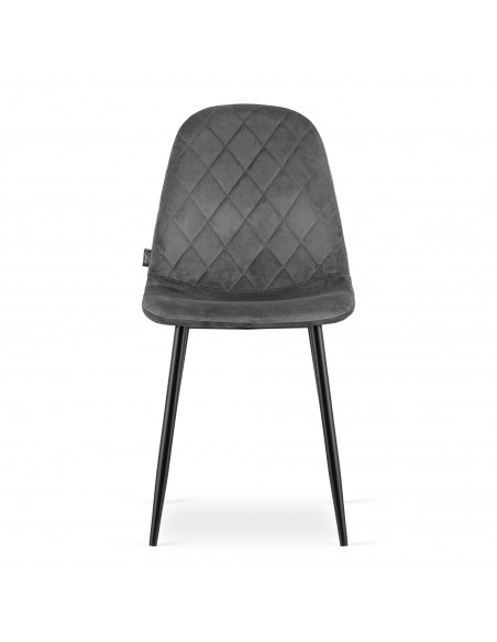 4 krzesła ASTI - ciemny szary welur