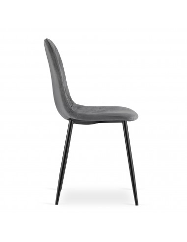 4 krzesła ASTI - ciemny szary welur