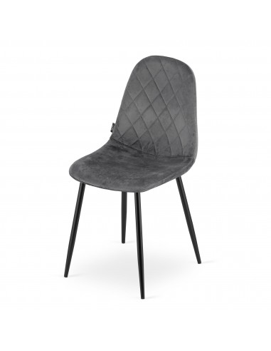 4 krzesła ASTI - ciemny szary welur