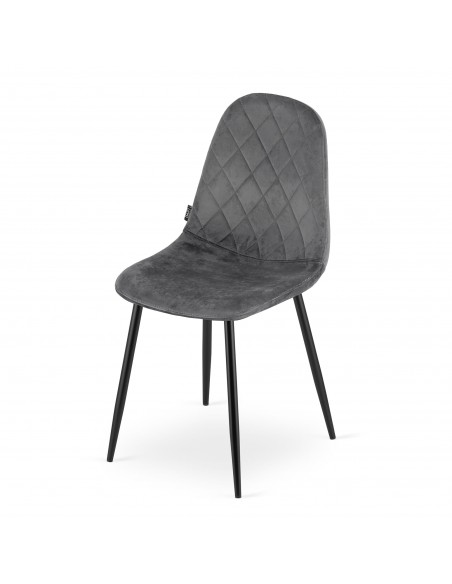 4 krzesła ASTI - ciemny szary welur