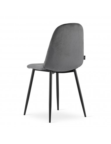 4 krzesła ASTI - ciemny szary welur