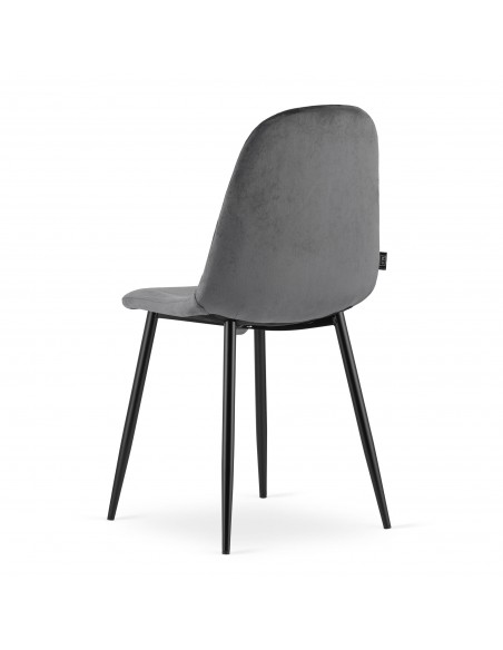 4 krzesła ASTI - ciemny szary welur