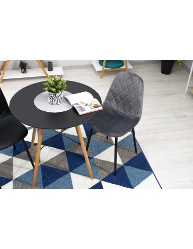 4 krzesła ASTI - ciemny szary welur