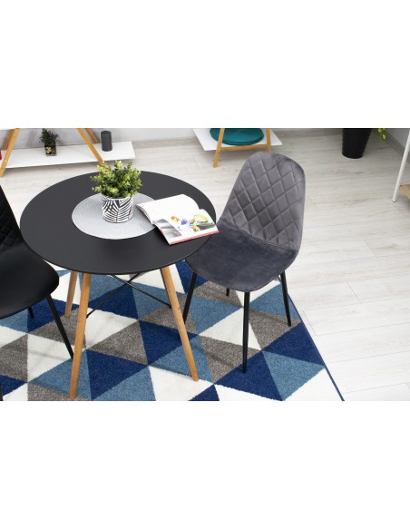 4 krzesła ASTI - ciemny szary welur