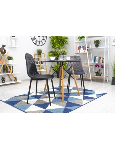 4 krzesła ASTI - ciemny szary welur