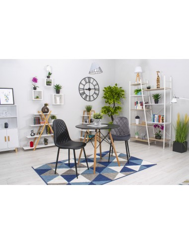 4 krzesła ASTI - ciemny szary welur