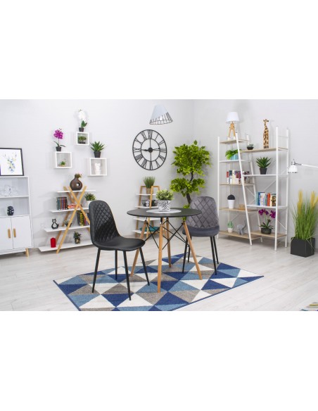 4 krzesła ASTI - ciemny szary welur