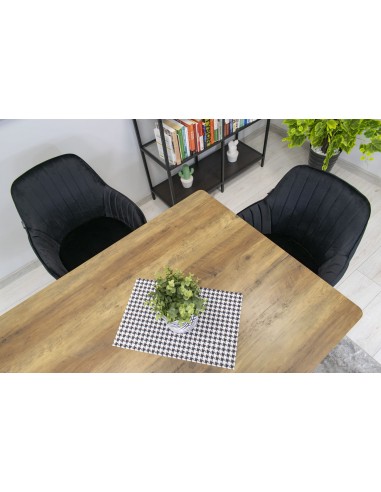 2 krzesła LUGO - welur czarny / nogi czarne