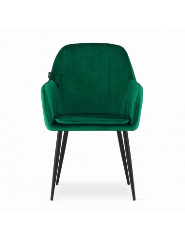 2 krzesła LUGO - welur zielony / nogi czarne